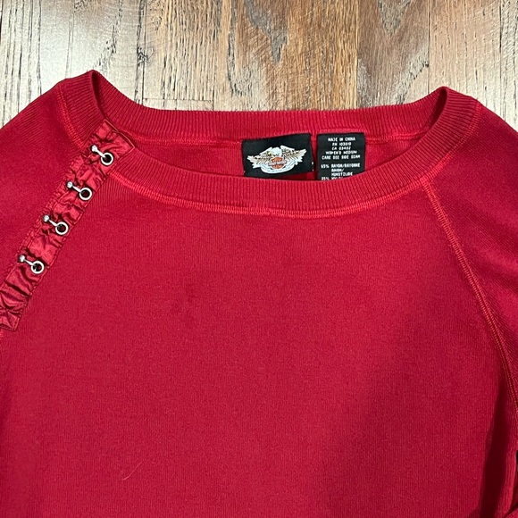 Harley Davidson Hook & Eye Long Sleeve Blouse - Picture 5 of 7